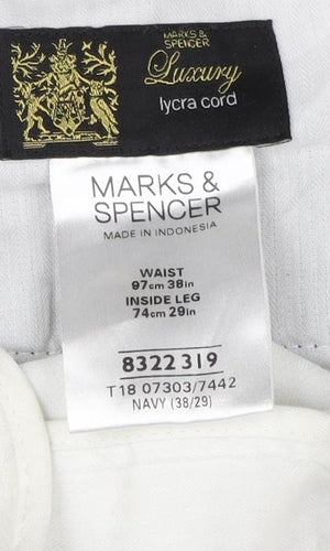 Marks & Spencer Men's Navy Corduroy Trousers XL