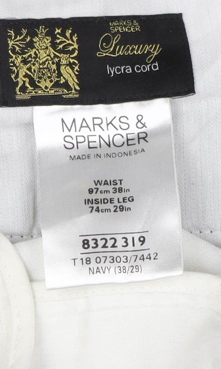 Marks & Spencer Men's Navy Corduroy Trousers XL