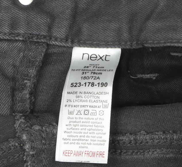 Next Men's Black Straight Jeans Size 28 Regular