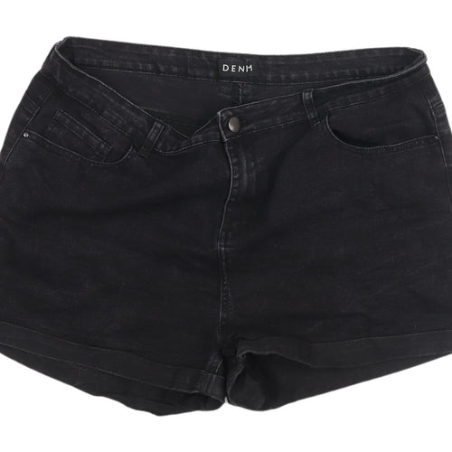 Peacocks Women's Black Denim Chino Shorts Size 18