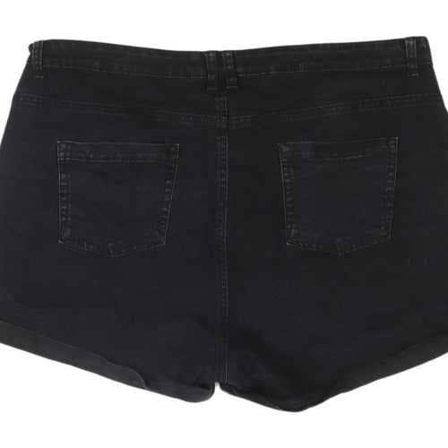 Peacocks Women's Black Denim Chino Shorts Size 18