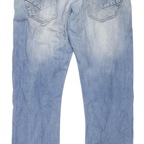 Police Men's Blue Jeans, Size 34, Light Wash