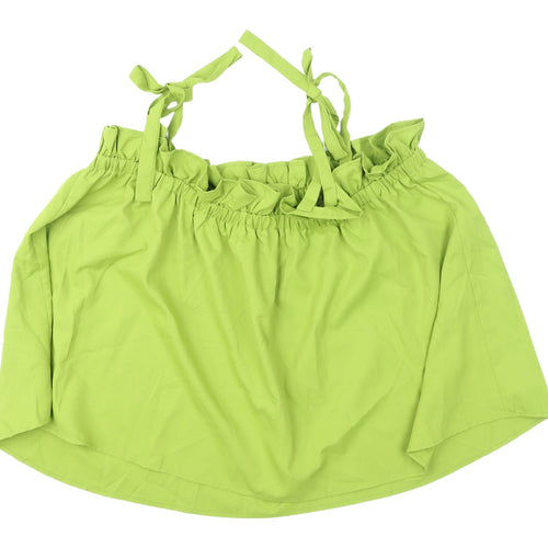 Boohoo Women's Green Off Shoulder Camisole Tank Top