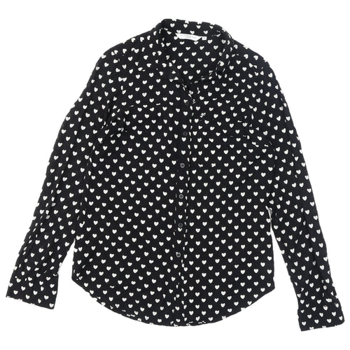New Look Women's Black Button-Up Shirt Size 8