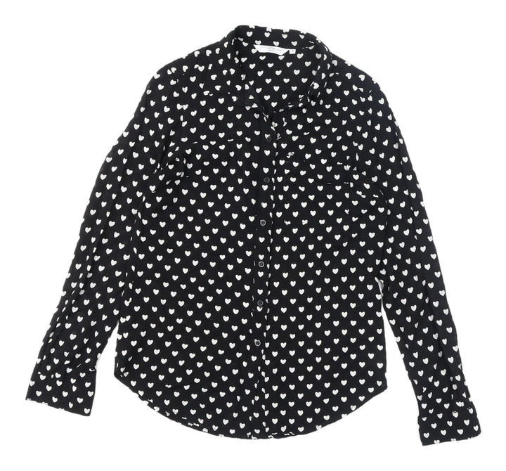 New Look Women's Black Button-Up Shirt Size 8