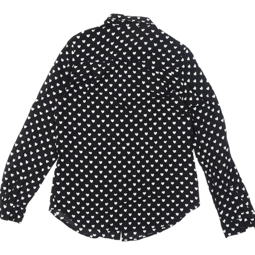 New Look Women's Black Button-Up Shirt Size 8