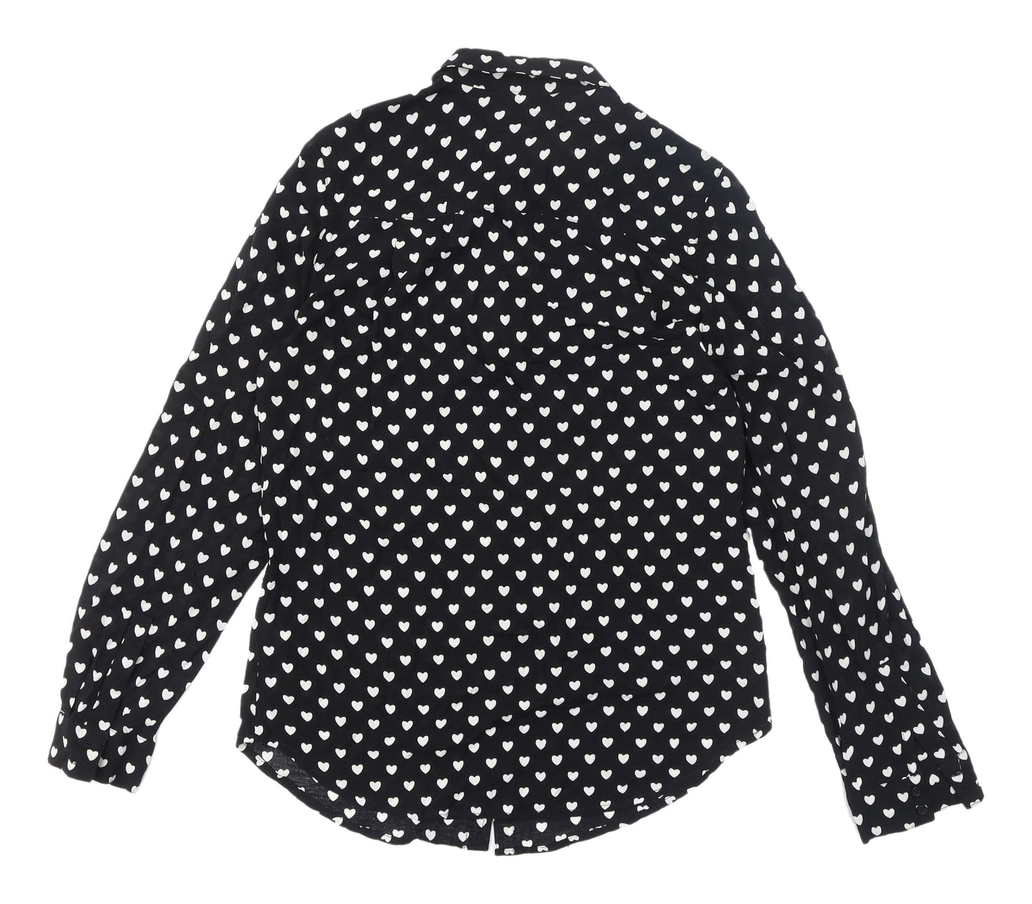 New Look Women's Black Button-Up Shirt Size 8