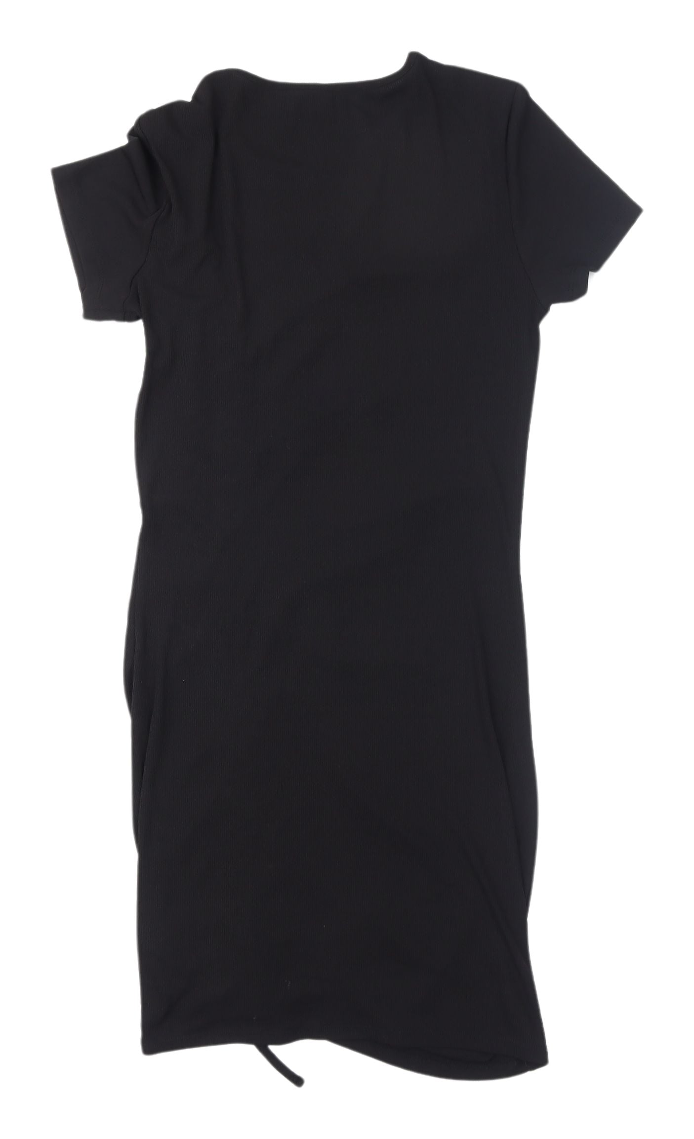 H&M Women's Black Ruched Bodycon Dress Size 12