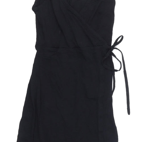 H&M Women's Black XS Wrap Dress, Sleeveless