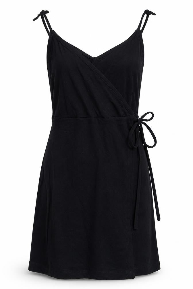 H&M Women's Black XS Wrap Dress, Sleeveless