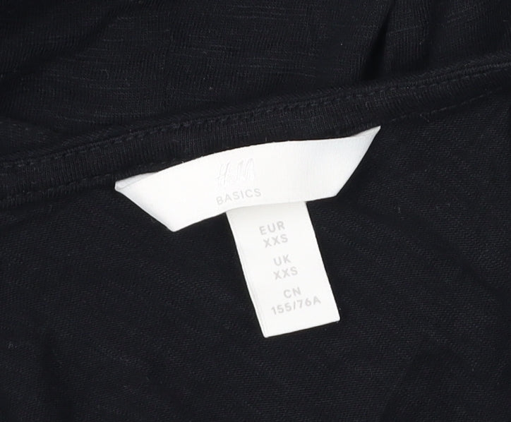 H&M Women's Black XS Wrap Dress, Sleeveless