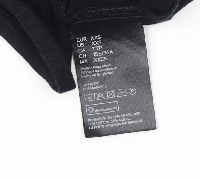 H&M Women's Black XS Wrap Dress, Sleeveless