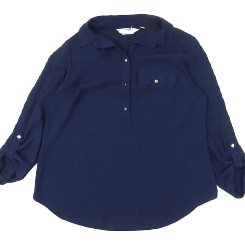 Dorothy Perkins Women's Blue Petite Basic Blouse UK 10