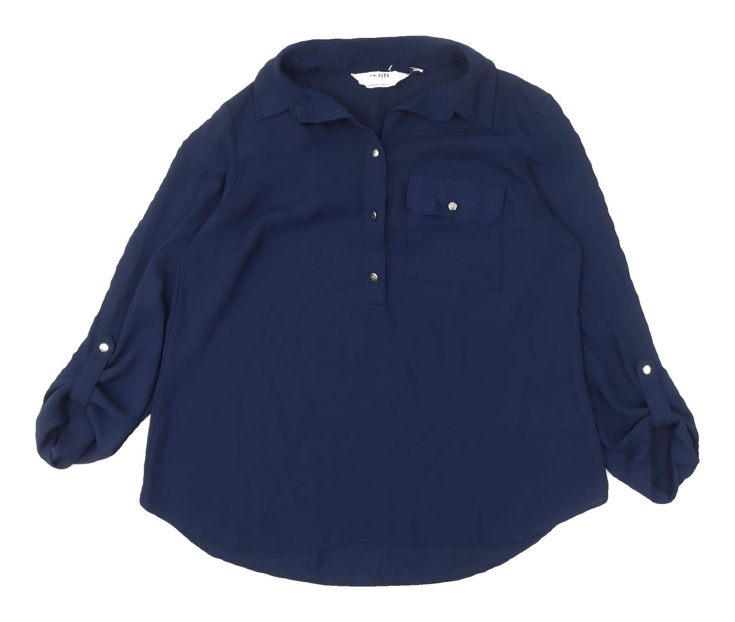 Dorothy Perkins Women's Blue Petite Basic Blouse UK 10