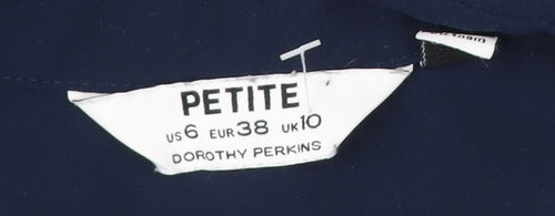 Dorothy Perkins Women's Blue Petite Basic Blouse UK 10