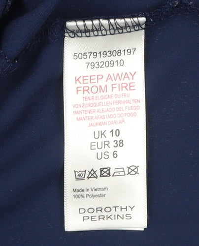 Dorothy Perkins Women's Blue Petite Basic Blouse UK 10