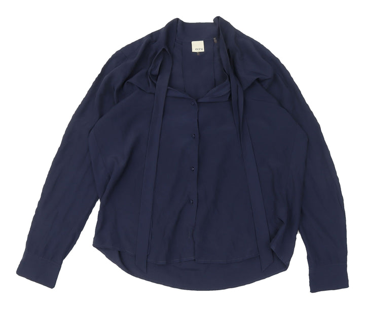Ecru Women's Blue Long Sleeve Blouse - Size L