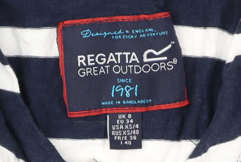 Regatta Women's Blue Striped Pullover Hoodie Size 6