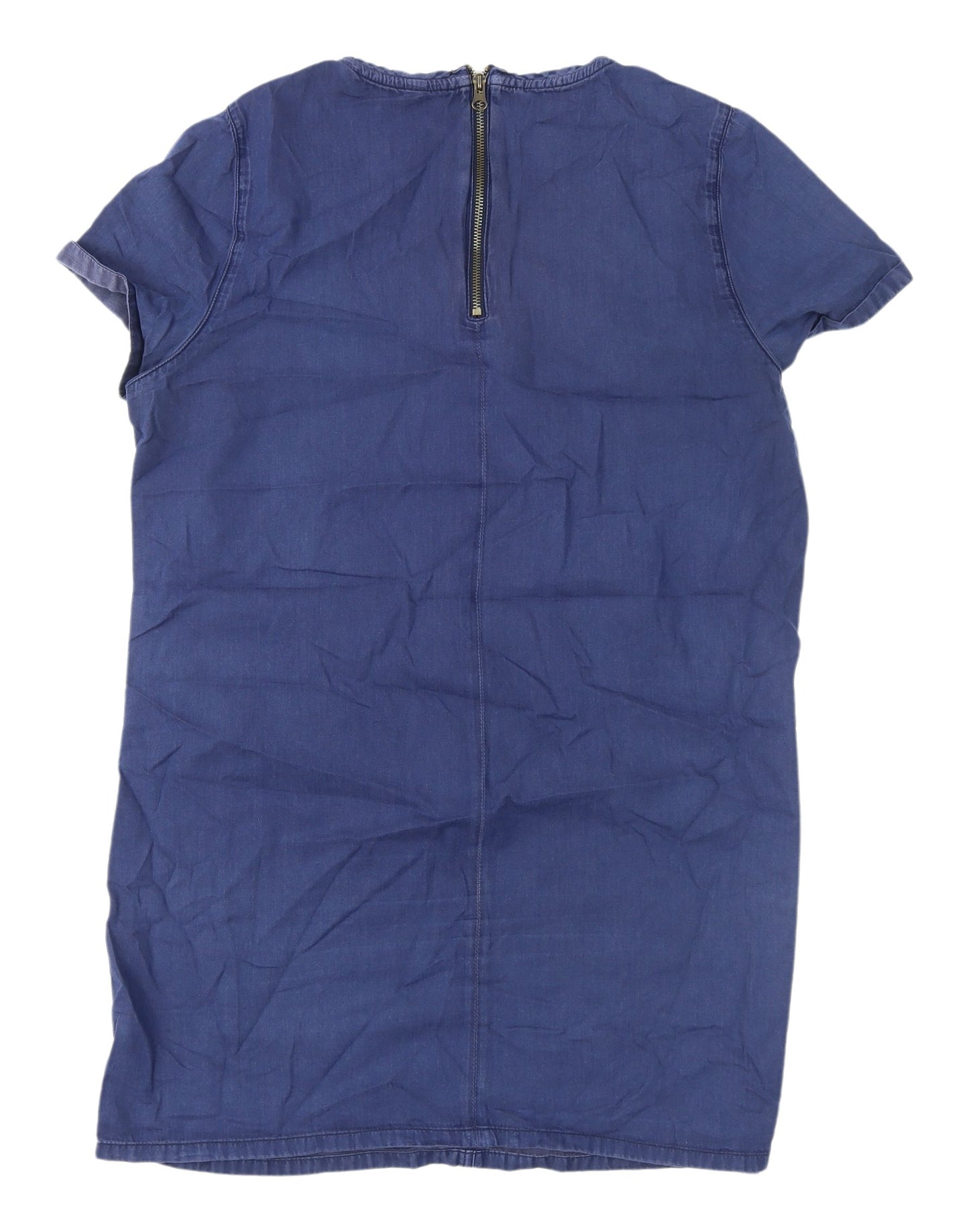 New Look Women Blue Denim Shift Dress Size 16 Casual