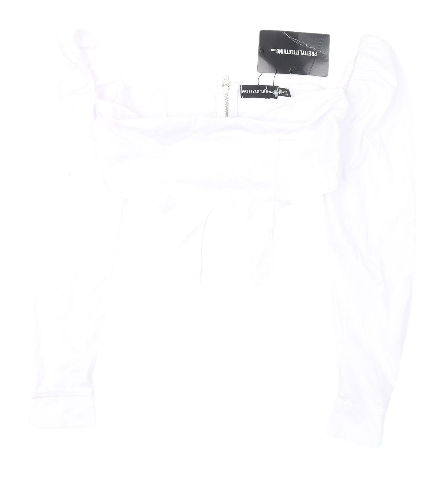 PrettyLittleThing Women's White Puff Sleeve Cropped Blouse