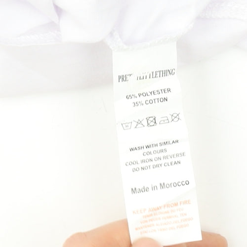 PrettyLittleThing Women's White Puff Sleeve Cropped Blouse