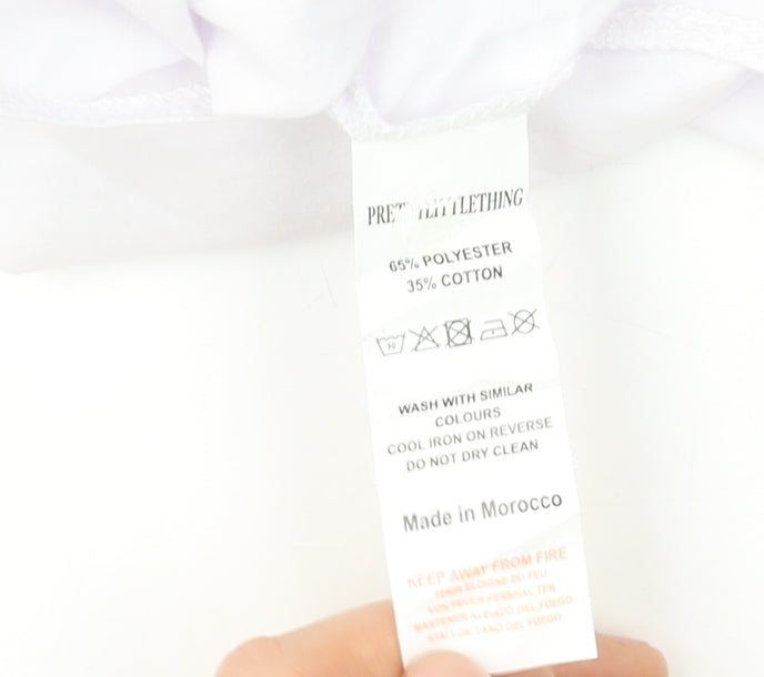 PrettyLittleThing Women's White Puff Sleeve Cropped Blouse