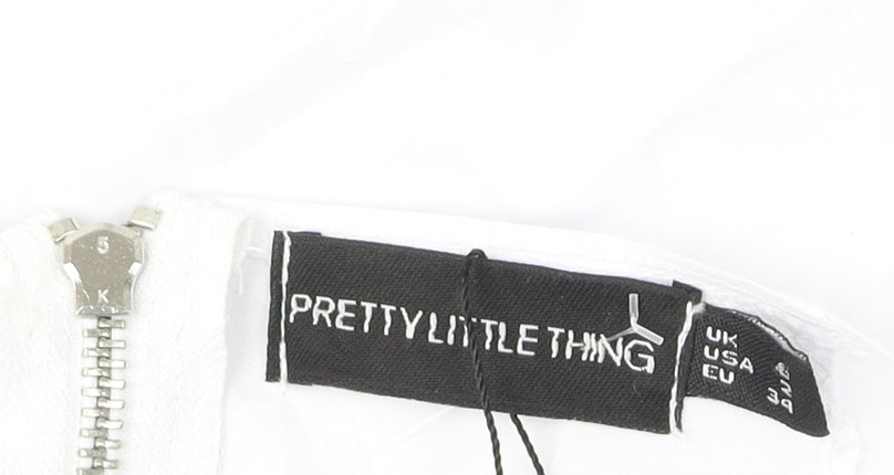 PrettyLittleThing Women's White Puff Sleeve Cropped Blouse