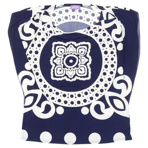 Purple Women's Blue Geometric XL Top