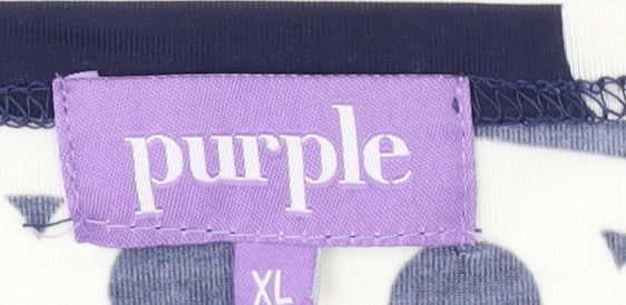 Purple Women's Blue Geometric XL Top