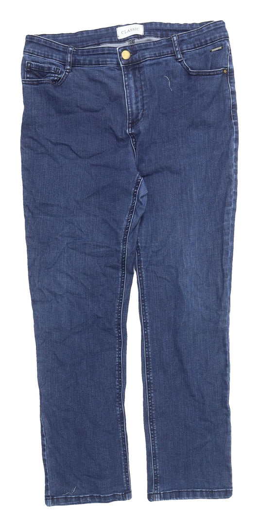 Marks and Spencer Women's Blue Straight Jeans Size 14