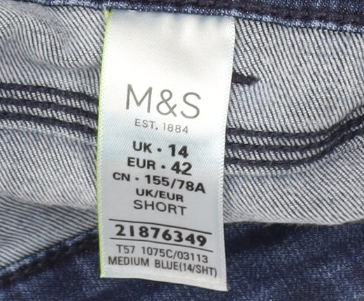 Marks and Spencer Women's Blue Straight Jeans Size 14