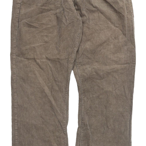 Matalan Men's Beige Corduroy Straight Trousers 34W