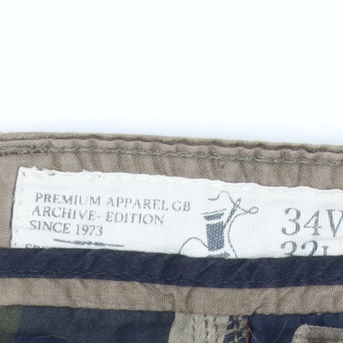 Matalan Men's Beige Corduroy Straight Trousers 34W