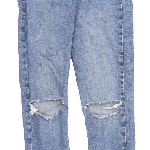 Topshop Women's Blue Skinny Jeans Size 10, Distressed