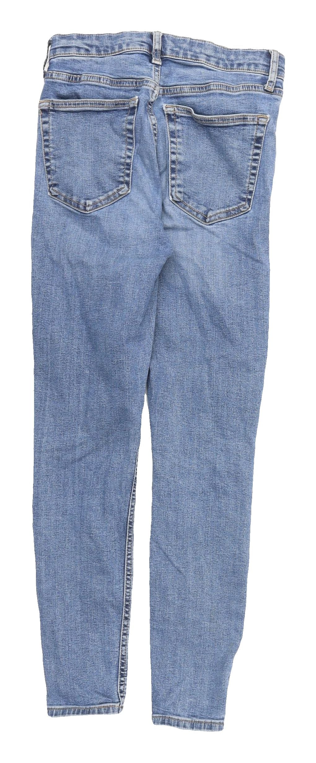 Topshop Women's Blue Skinny Jeans Size 10, Distressed