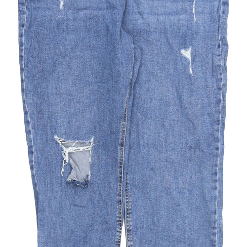 Matalan Women's Blue Straight Distressed Jeans Size 18