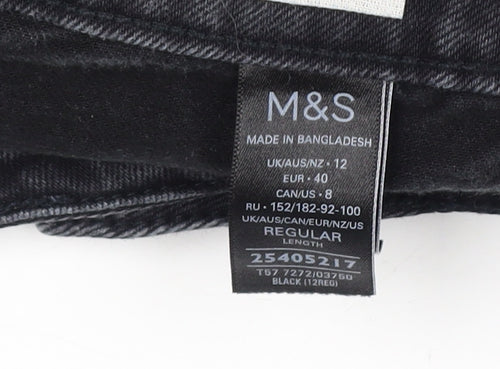 Marks and Spencer Black Wide-Leg Jeans Size 12
