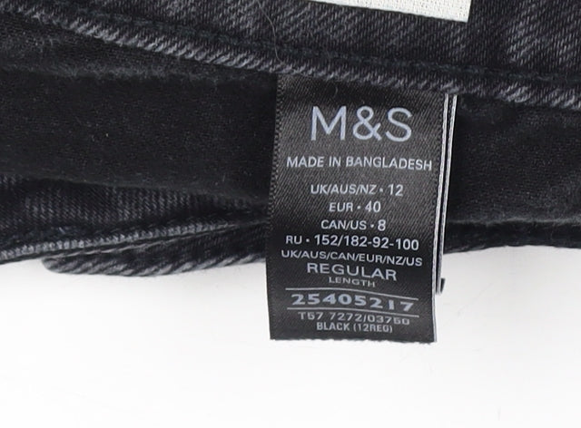Marks and Spencer Black Wide-Leg Jeans Size 12