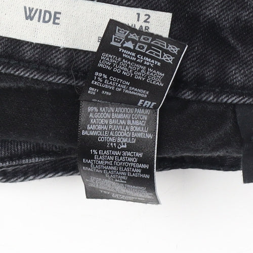 Marks and Spencer Black Wide-Leg Jeans Size 12