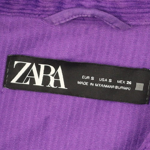 Zara Women's Purple Corduroy Jacket Size S