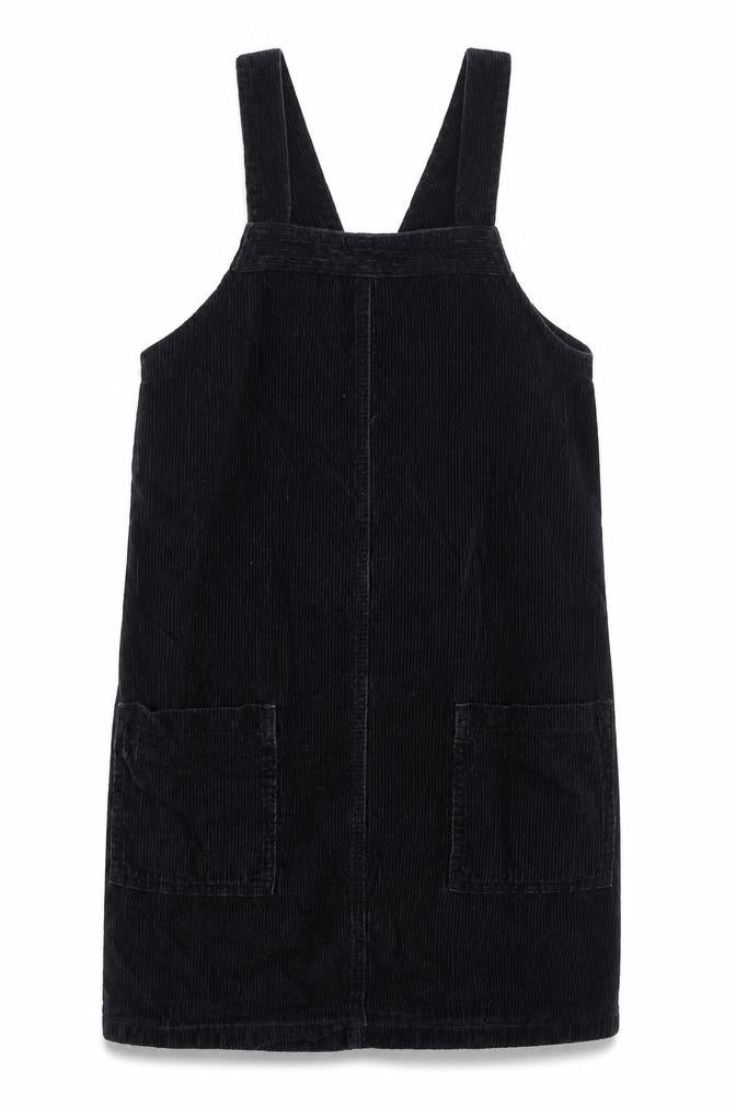 Dorothy Perkins Black Corduroy Pinafore Dress Size 10