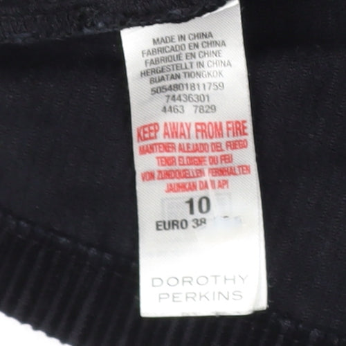 Dorothy Perkins Black Corduroy Pinafore Dress Size 10