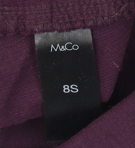 M&Co Women's Purple Corduroy Jegging Size 8 Slim