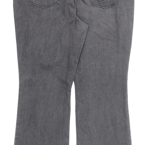 Per Una Women Grey Flared Jeans Size 18