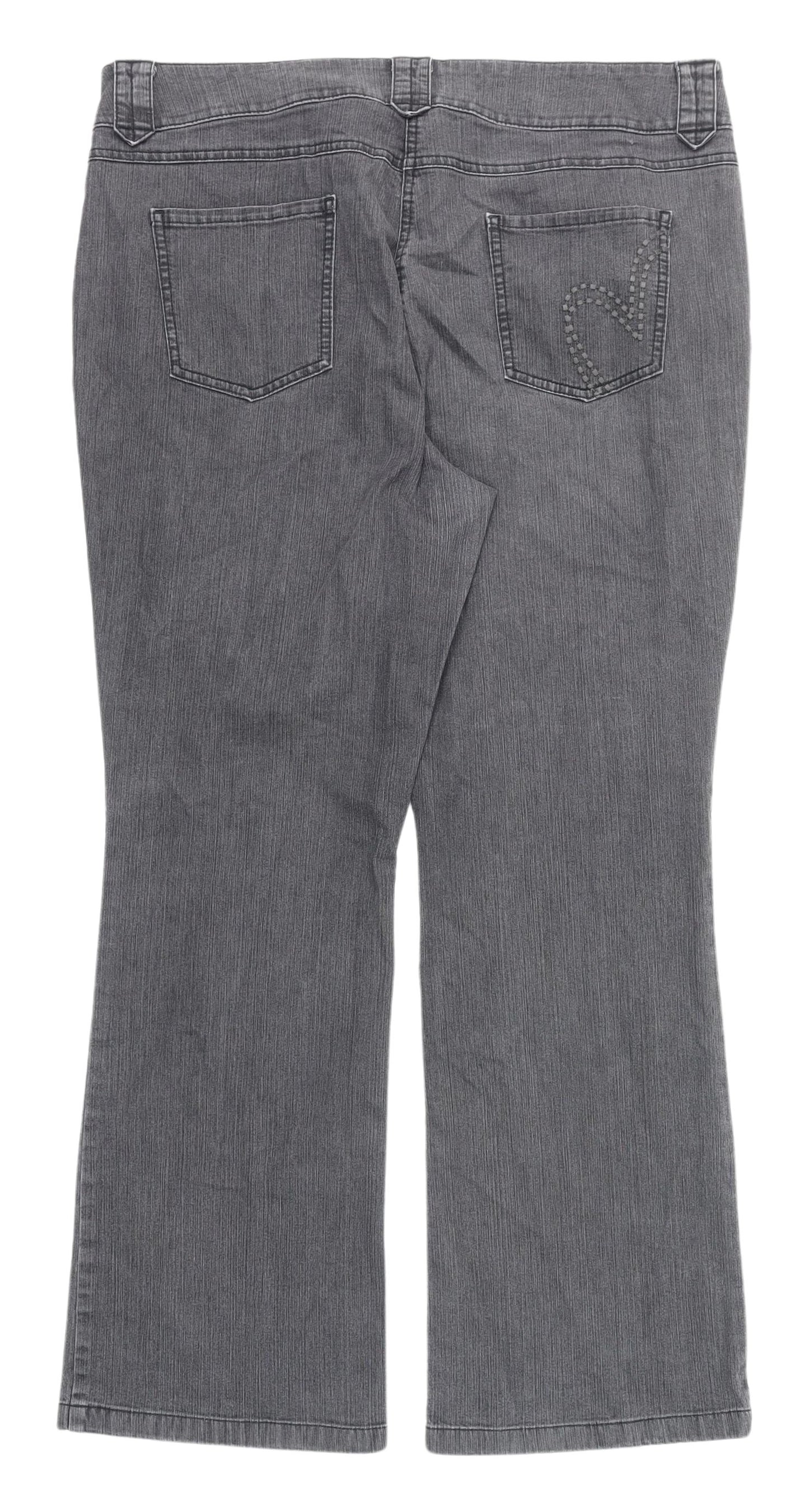 Per Una Women Grey Flared Jeans Size 18