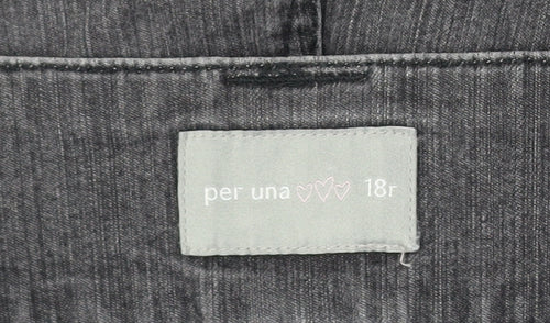 Per Una Women Grey Flared Jeans Size 18