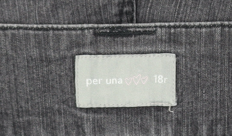 Per Una Women Grey Flared Jeans Size 18