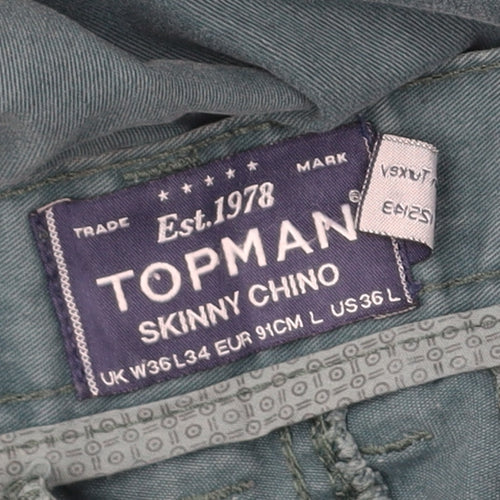 Topman Green Skinny Men's Jeans L 36W 34L