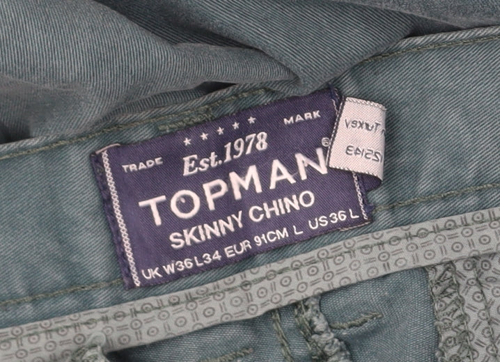 Topman Green Skinny Men's Jeans L 36W 34L