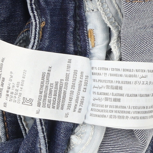 Hollister Women's Blue Skinny Jeans UK 8 Stretch Denim